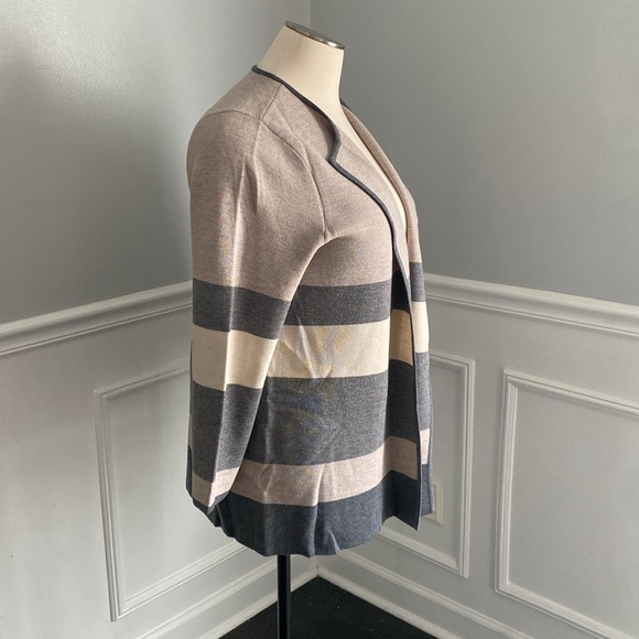 Talbots Pure Merino Wool Striped Cardigan - Picture 3 of 6